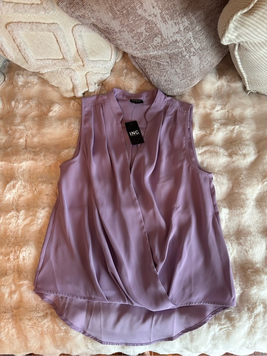 INC International Concepts Tops - INC International Concepts Lavender Sleeveless Surplice Top